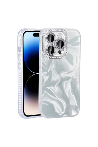 HEPTEKİLETİŞİM Apple iPhone 14 Pro Max Kılıf Airbagli Parlak Taş Detay Tasarımlı Kapak (Esila) ürün görseli 1
