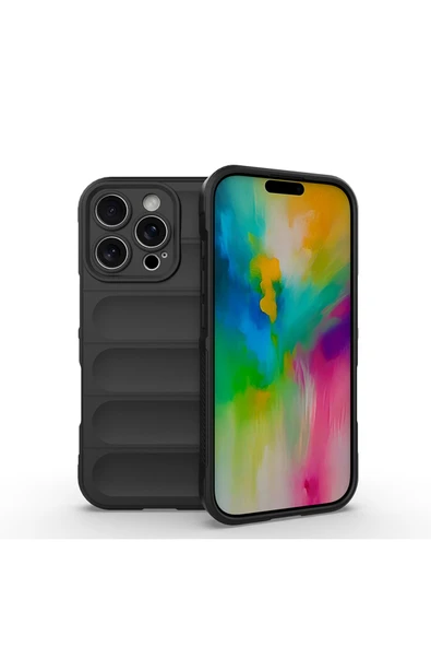 HEPTEKİLETİŞİM Apple iPhone 16 Pro Kılıf Esnek TPU Oyuklu Arka Yüzey Tasarımlı Silikon Kapak (Etnik) ürün görseli 1