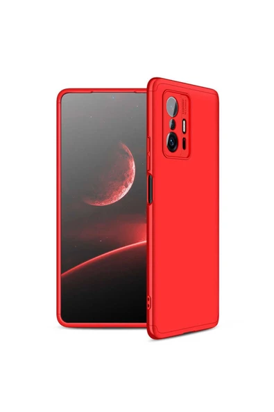 HEPTEKİLETİŞİM Xiaomi Mi 11t 5g Kapak 360 Tam Koruma Ön Ve Arka Sert Mika Kılıf  Ays Gkk KılıfKırmızı ürün görseli 1