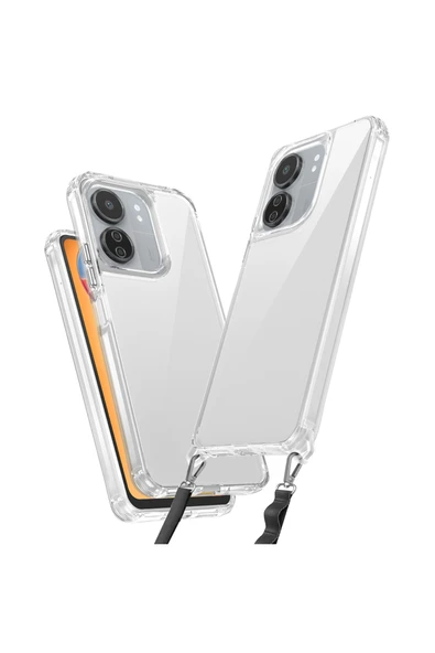 HEPTEKİLETİŞİM Xiaomi Poco C65 Uyumlu Airbagli Takılabilir Askı Aparatlı HPTK Snap Silikon Kapak-Şeffaf ürün görseli 1