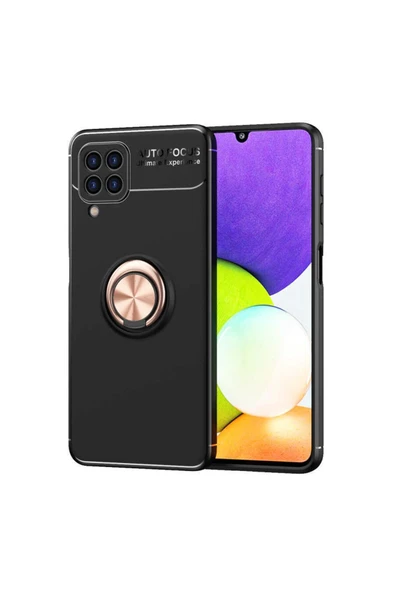 HEPTEKİLETİŞİM Samsung Galaxy A22 4g Kılıf Kamera Çıkıntılı Renkli Yüzüklü Standlı Mıknatıslı Kapak (ravel) ürün görseli 1