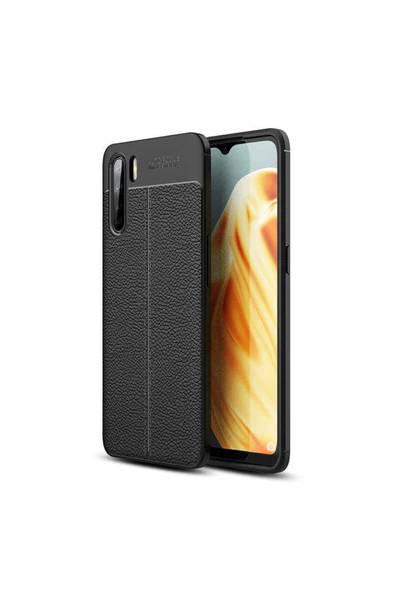 HEPTEKİLETİŞİM Oppo Reno 3 Kılıf Deri Görünümlü Renk Atmayan Dayanaklı Silikon Kapak (niss) ürün görseli 1