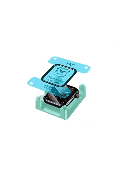 HEPTEKİLETİŞİM Watch 2/3/4/5/6/7/8/9/se/ultra/nike 45mm Polymer Nano Ekran Koruyucu Kolay Uygulama Aparatlı ürün görseli 1