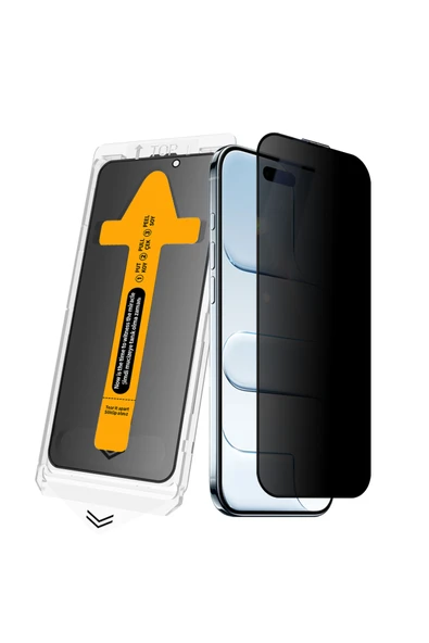 HEPTEKİLETİŞİM Apple iPhone 14 Pro Max 2.5D Oliv Privacy Temperli Cam Ekran Koruyucu + Kolay Uygulama Aparatı ürün görseli 1