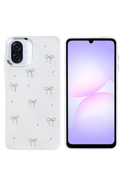 HEPTEKİLETİŞİM Samsung Galaxy A07 Kılıf Airbag Tasarımlı Simli Şeffaf Kapak (Kutup) ürün görseli 1