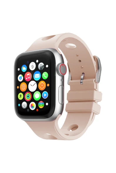 HEPTEKİLETİŞİM Apple Watch 10 42mm Delikli Tasarım Silikon Kordon (KRD-147) ürün görseli 1