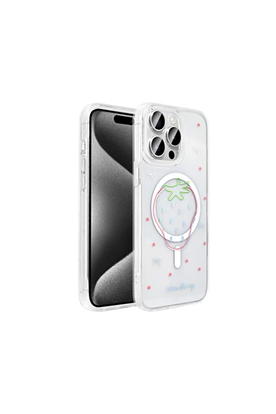 HEPTEKİLETİŞİM Apple iPhone 15 Pro Kılıf M-Safe Şarj Özellikli Şeffaf Sert Kapak (M-SAFE FOLK) ürün görseli 1