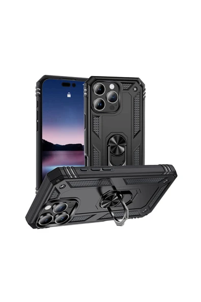 HEPTEKİLETİŞİM Apple iPhone 16 Pro Kılıf HPTK Vega Kapak-Siyah ürün görseli 1