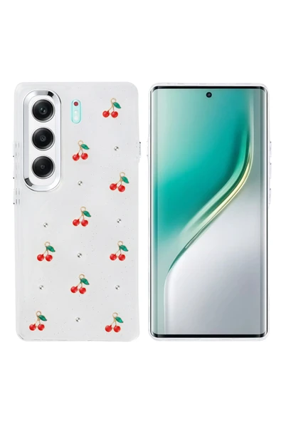 HEPTEKİLETİŞİM Tecno Camon 40 4G Kılıf Airbag Tasarımlı Simli Şeffaf Kapak (Kutup) ürün görseli 1