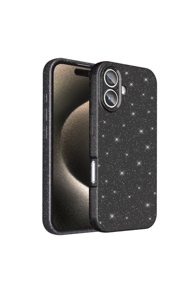 HEPTEKİLETİŞİM Apple İPhone 16 Kılıf Kamera Korumalı Simli Renkli Parlak Silikon Kapak (Koton) ürün görseli 1