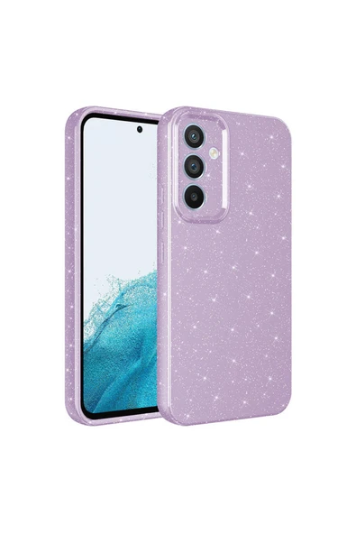HEPTEKİLETİŞİM Samsung Galaxy A55 Kılıf Kamera Korumalı Simli Renkli Parlak Silikon Kapak (Koton) ürün görseli 1