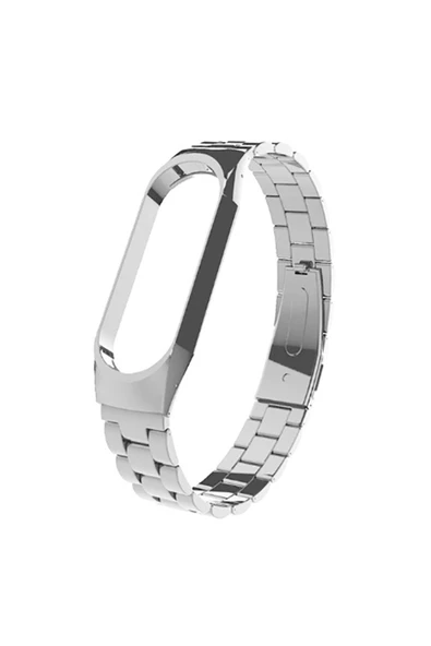 HEPTEKİLETİŞİM Xiaomi Mi Band 3 Uyumlu KRD-05 Metal HPTK Kordon-Gümüş ürün görseli 1