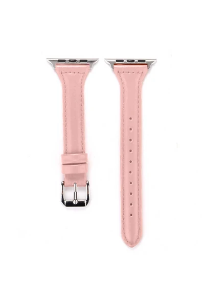 HEPTEKİLETİŞİM Watch Ultra 49mm Kordon Uyumlu KRD-28 Deri Strap Kayış HPTK- Pembe ürün görseli 1
