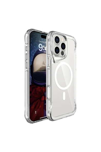 HEPTEKİLETİŞİM Apple iPhone 16 Pro Max Kılıf HPTK Magsafe Şarj Özellikli T-Max Magsafe Kapak-Şeffaf ürün görseli 1