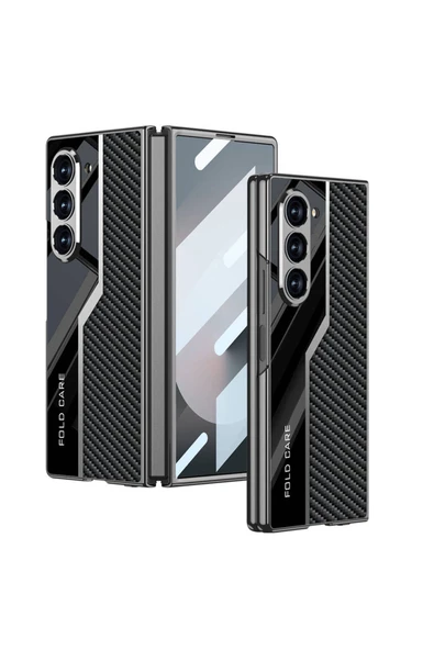 HEPTEKİLETİŞİM Galaxy Z Fold 6 Kılıf Ultra İnce Kamera Korumalı PC + Karbon Fiber Tasarımlı Arka Yüzey HPTK Kıpta P ürün görseli 1
