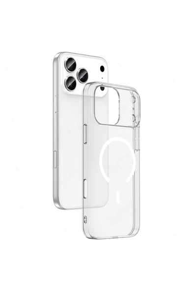 HEPTEKİLETİŞİM Apple iPhone 17 Pro Kılıf Wireless Şarj Özellikli Şeffaf Tek Kamera Çerçeveli Kapak (Porto) ürün görseli 1