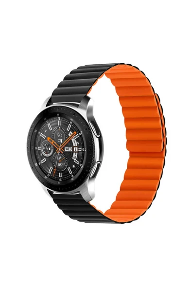 HEPTEKİLETİŞİM Huawei GT2 42mm Uyumlu KRD-52 HPTK Kordon-Siyah-Turuncu ürün görseli 1