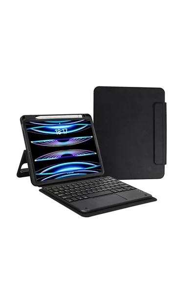 HEPTEKİLETİŞİM Apple iPad Pro 11 2025 M5 Border Keyboard Bluetooh Bağlantılı Standlı Klavyeli Tablet Kılıfı (ht) ürün görseli 1