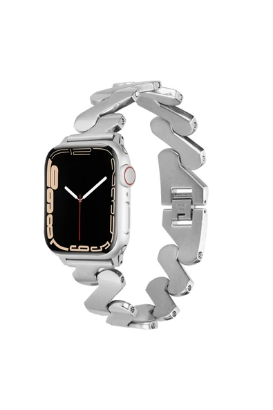 HEPTEKİLETİŞİM Watch 7 41mm Kordon Uyumlu KRD-80 Metal Strap Kayış HPTK- Gümüş ürün görseli 1