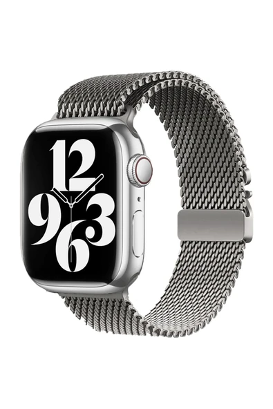 HEPTEKİLETİŞİM Watch 40mm Uyumlu HPTK KRD-121 Metal Hasır Kordon-Gri ürün görseli 1