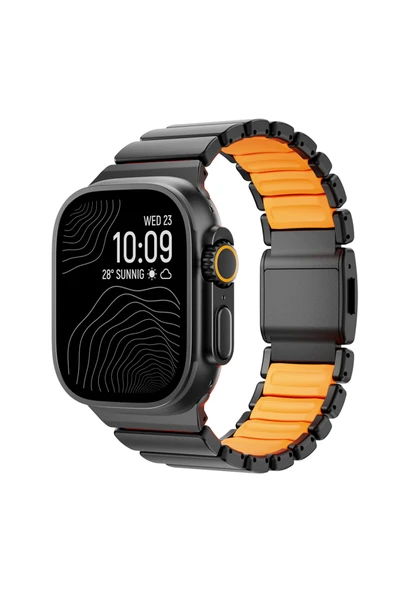 HEPTEKİLETİŞİM Watch 2/3/4/5/6/7/8/9/se/nike/ultra 49mm Titanyum Silikon Kordon (krd-152) ürün görseli 1
