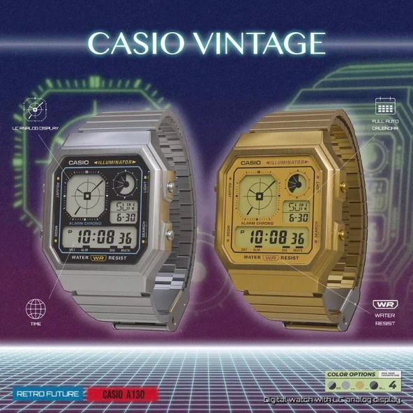 Casio A130WE-7ADF Unisex Kol Saati - Resim 3
