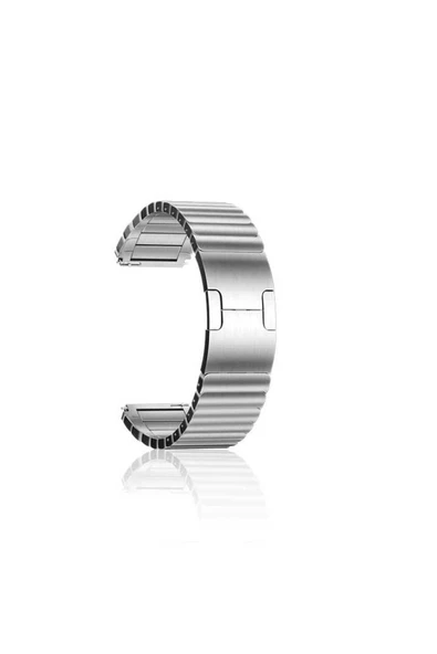 HEPTEKİLETİŞİM Gear S3 Uyumlu KRD-35 22mm Metal HPTK Kordon-Gümüş ürün görseli 1