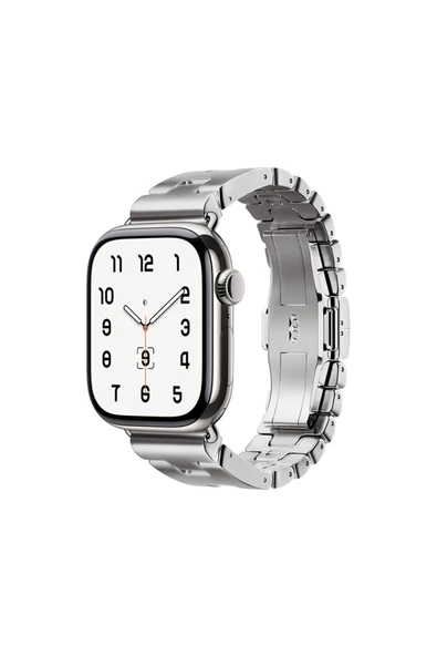 HEPTEKİLETİŞİM Apple Watch 44mm HPTK KRD-125 Metal Kordon Strap Kayış-Gümüş ürün görseli 1