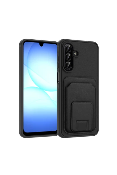 HEPTEKİLETİŞİM Samsung Galaxy A17 Kılıf Kartlıklı TPU Darbe Emici Deri Dokulu Kapak (bikart) ürün görseli 1