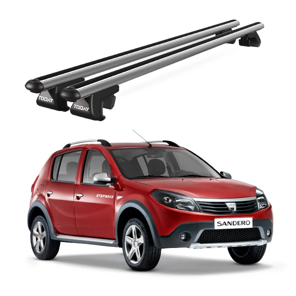 Venüs Dacia Sandero (2008-2012) Uyumlu Gri Ara Atkı Port Bagaj Tavan Barı ürün görseli 1