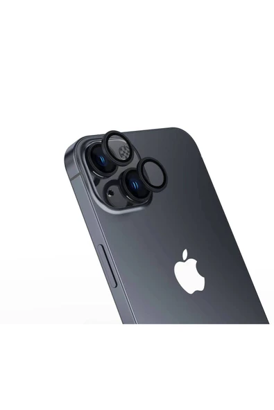 HEPTEKİLETİŞİM iPhone 15 Uyumlu VRDR CL-15 Parmak İzi Bırakmayan Anti-RefCLOive Kamera Koruyucu-Siyah ürün görseli 1