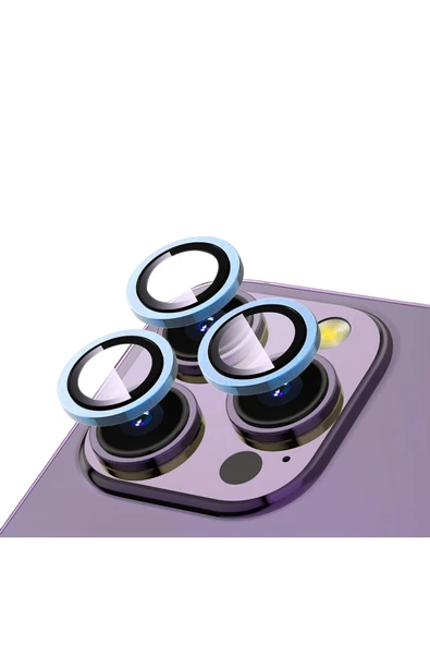 HEPTEKİLETİŞİM Uyumlu iPhone 13 Pro Max Safir Kamera Lens Koruyucu (KOLAY TAKMA APARATLI) CL-12 Sierra Mavi ürün görseli 1