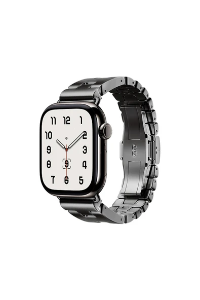 HEPTEKİLETİŞİM Apple Watch 42mm HPTK KRD-125 Metal Kordon Strap Kayış-Siyah ürün görseli 1