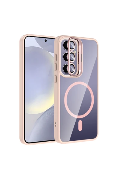HEPTEKİLETİŞİM Samsung Galaxy S25 Plus Kılıf Standlı ve Kamera Lens Hediyeli M-Safe Şarj Özellikli Kapak (etro) ürün görseli 1