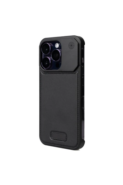 HEPTEKİLETİŞİM Apple iPhone 14 Pro Max Kılıf Magsafe Şarj Özellikli Mekanizmalı Koku Hazneli HPTK Mostar Kapak-Siya ürün görseli 1