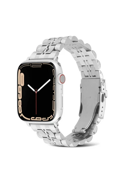 HEPTEKİLETİŞİM Watch Ultra 49mm Kordon Uyumlu KRD-54 Metal Strap Kayış HPTK- Gümüş ürün görseli 1