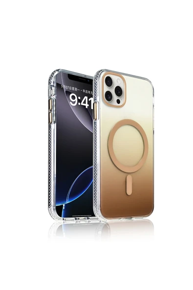 HEPTEKİLETİŞİM Apple iPhone 14 Pro Max Kılıf M-safe Şarj Özellikli Transparan Renk Geçişli Kapak (toros) ürün görseli 1