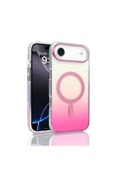 HEPTEKİLETİŞİM Apple iPhone 17 Air Kılıf M-safe Şarj Özellikli Transparan Renk Geçişli Kapak (TOROS) ürün görseli 1
