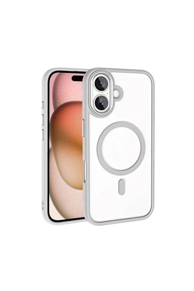 HEPTEKİLETİŞİM Apple iPhone 16 Plus Kılıf Kamera Çıkıntılı Şarj Destekli Renkli Hassas Butonlu Kapak (Krom-Mag) ürün görseli 1