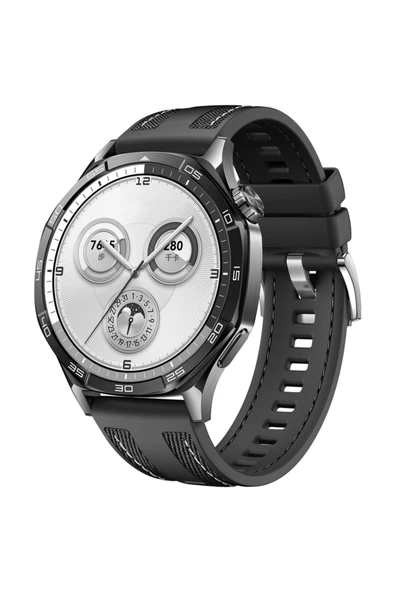 HEPTEKİLETİŞİM Huawei Watch GT 5 Uyumlu HPTK KRD-128 Silikon Kordon-Siyah ürün görseli 1