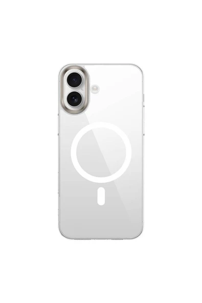 HEPTEKİLETİŞİM Apple iPhone 16 Plus Kılıf Magsafe Şarj Özellikli Şeffaf Cam Arka Yüzey HPTK G-Glass Kapak-Şeffaf ürün görseli 1