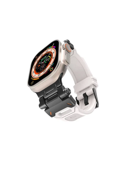 HEPTEKİLETİŞİM Watch 44mm HPTK- KRD-108 Metal Başlıklı Silikon Kordon-Siyah-Starlight ürün görseli 1