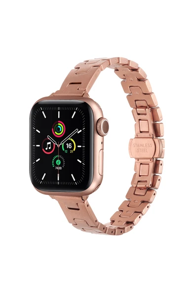 HEPTEKİLETİŞİM Apple Watch 2/3/4/5/6/7/8/se/nike 38mm Paslanmaz Çelik Zarif Tasarım Kordon (KRD-150) ürün görseli 1