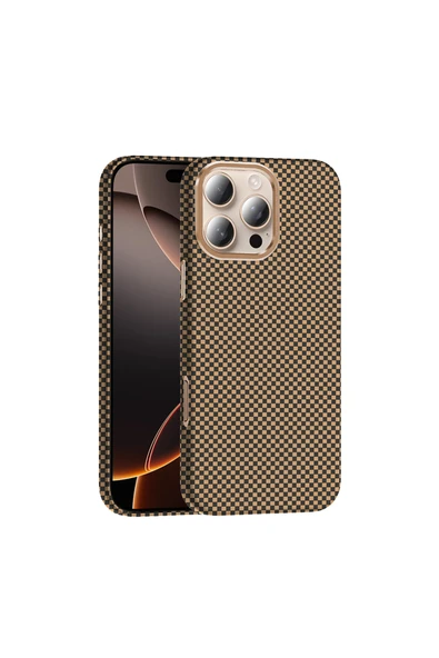 HEPTEKİLETİŞİM iPhone 16 Pro Max Uyumlu Kılıf Magsafe Şarj Özellikli Karbon Fiber Görünümlü Kapak (gros) ürün görseli 1