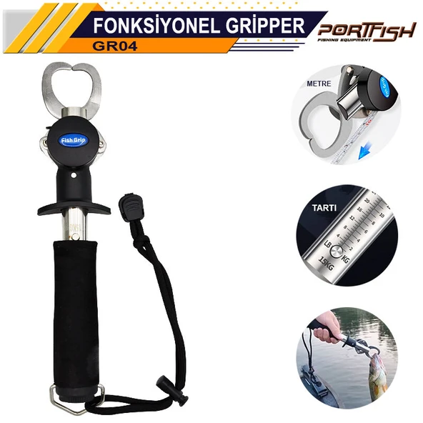 Portfish Gripper Büyük Tartılı - Metreli   Gri ürün görseli 1