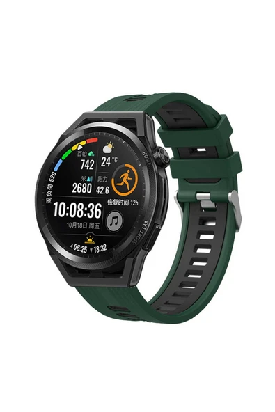 HEPTEKİLETİŞİM Galaxy Watch 42mm KRD-55 Uyumlu HPTK Kordon-Yeşil-Siyah ürün görseli 1