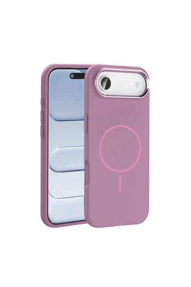HEPTEKİLETİŞİM iPhone 17 Air Kılıf M-Safe Şarj Özellikli Metal Kamera Çerçeveli Silikon Kapak (EDİ) ürün görseli 1