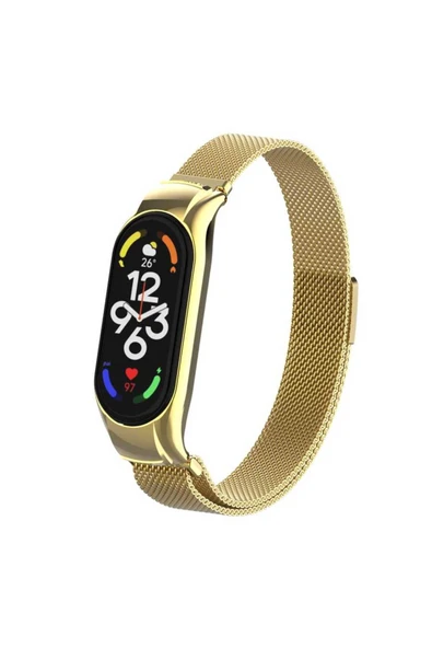 HEPTEKİLETİŞİM Xiaomi Mi Band 7 Uyumlu KRD-01 Metal HPTK Kordon-Gold ürün görseli 1