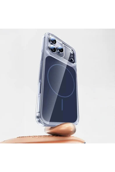 HEPTEKİLETİŞİM Apple iPhone 17 Pro Kılıf M-safe Şarj Özellikli Şeffaf Kamera Kontrol Butonlu Kapak (LUGANO) ürün görseli 1