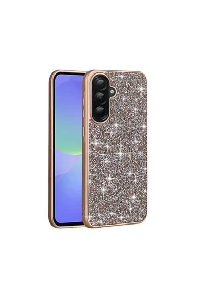 HEPTEKİLETİŞİM Samsung Galaxy A36 Kılıf Parlak Taşlı Tasarım Kamera Yükseltili Korumalı Kapak (Pırlanta) ürün görseli 1